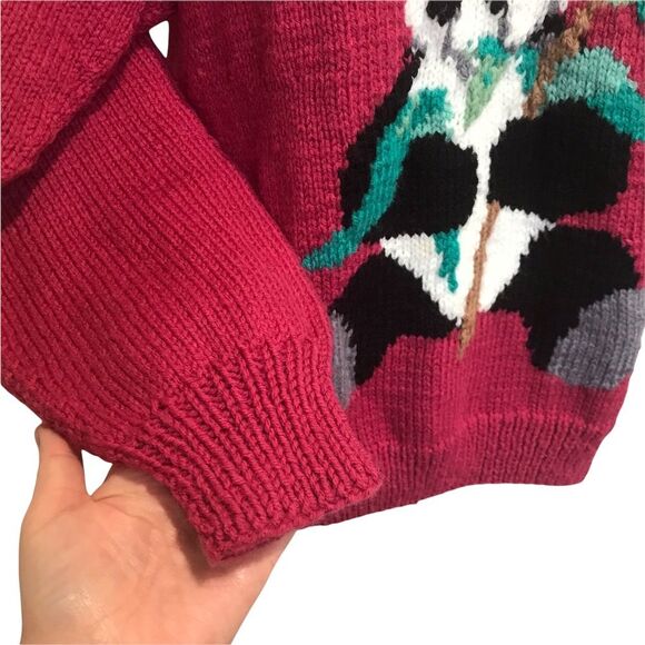 Vintage Hand Knit Quirky Googly-Eyed Panda Sweater - Picture 7 of 11